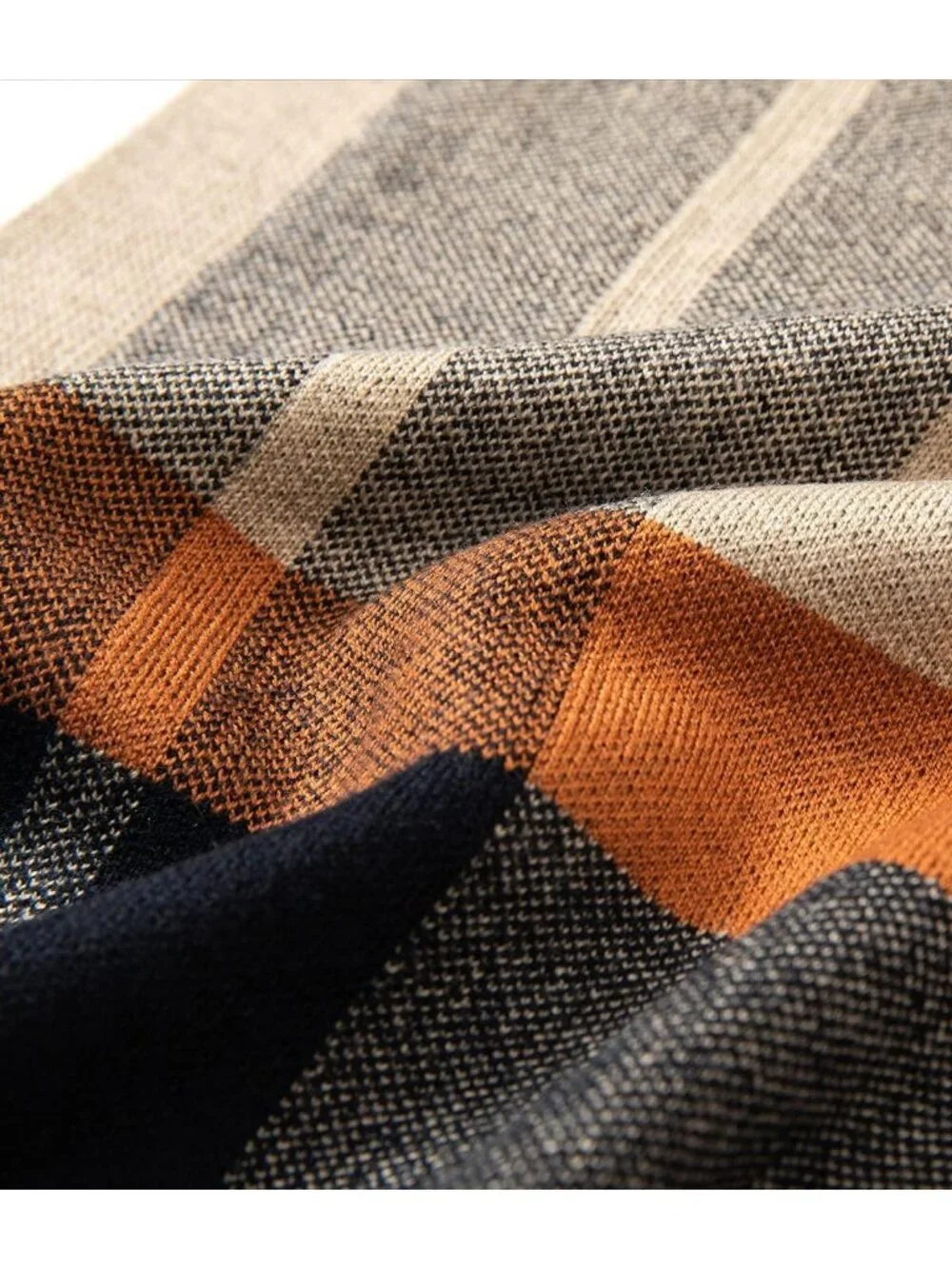 Cozy Merino Wool Tartan Scarf for Men | Thick Plaid Winter Neckwear & Gift Box